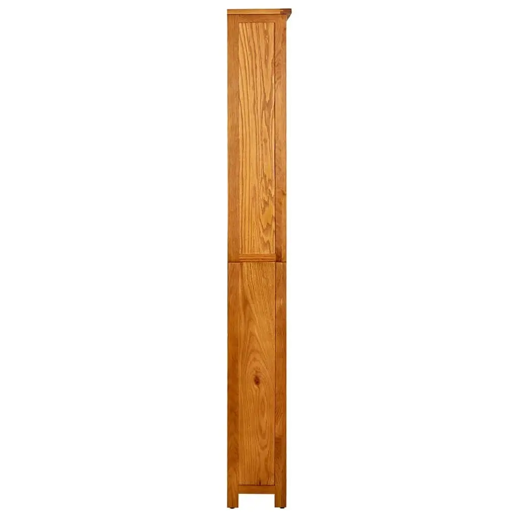 Bookcase 6-Tier Brown Solid Oak Wood Storage Display Unit