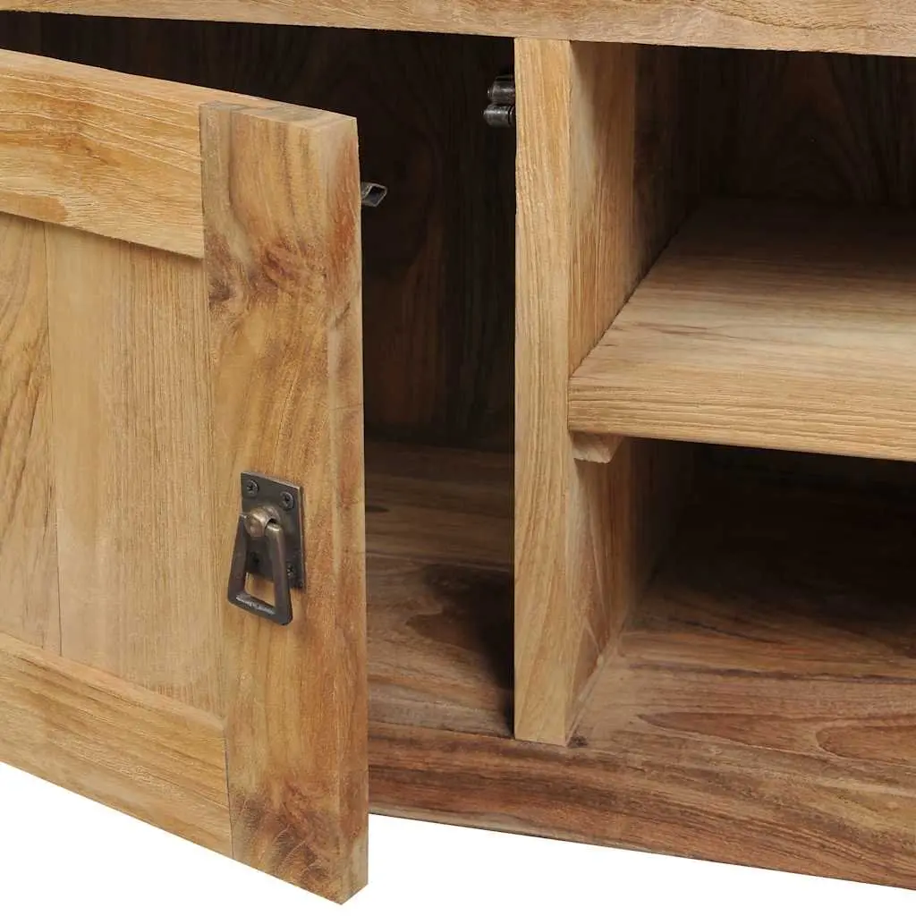 Solid Teak TV Cabinet with Colonial Style 120x30x40 cm