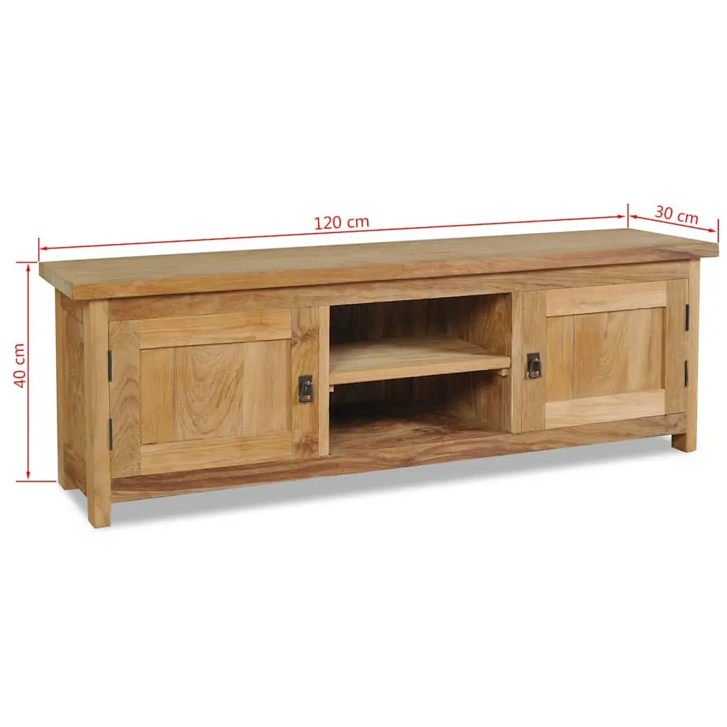 Solid Teak TV Cabinet with Colonial Style 120x30x40 cm