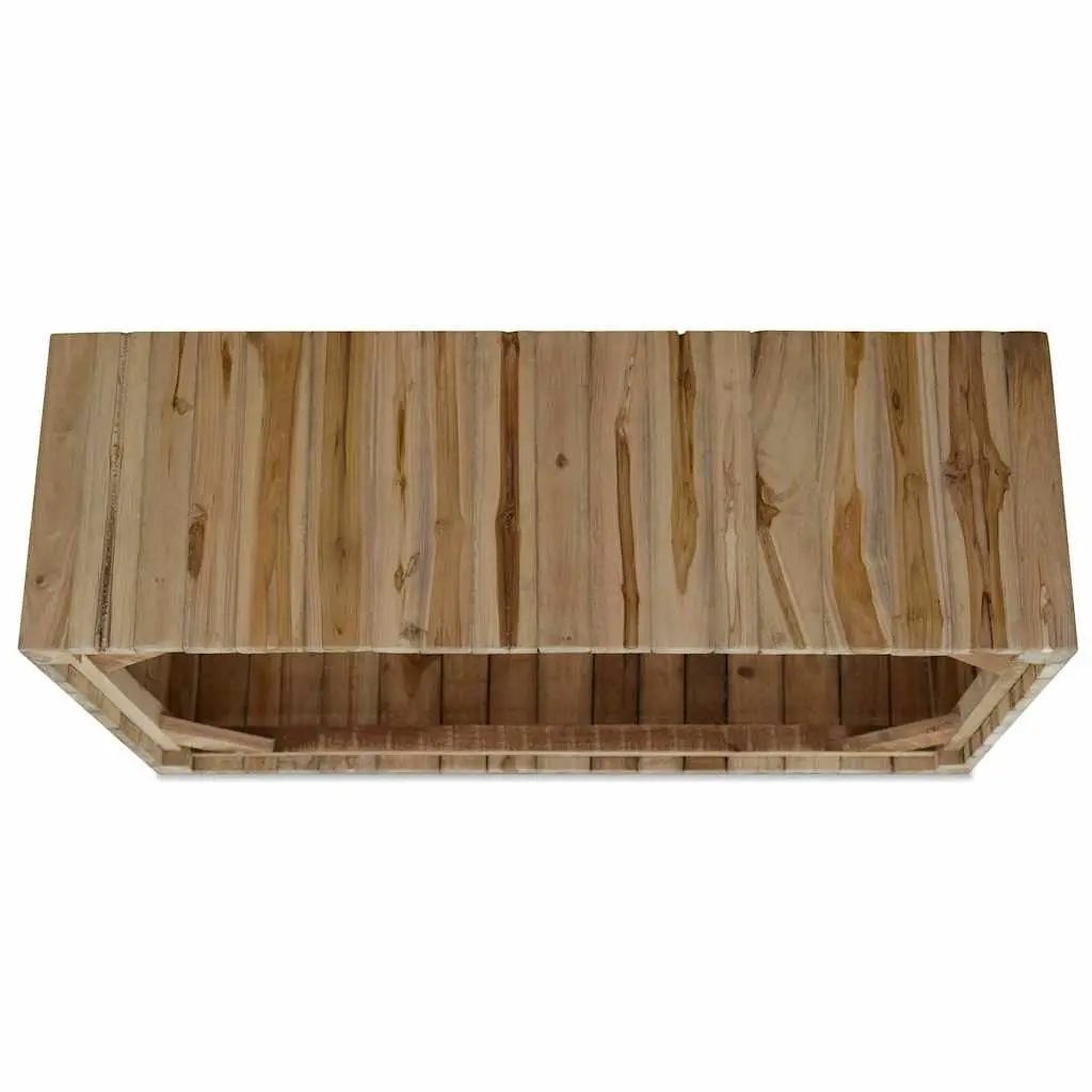 Brown Wood Teak Style Coffee Table for Living Spaces