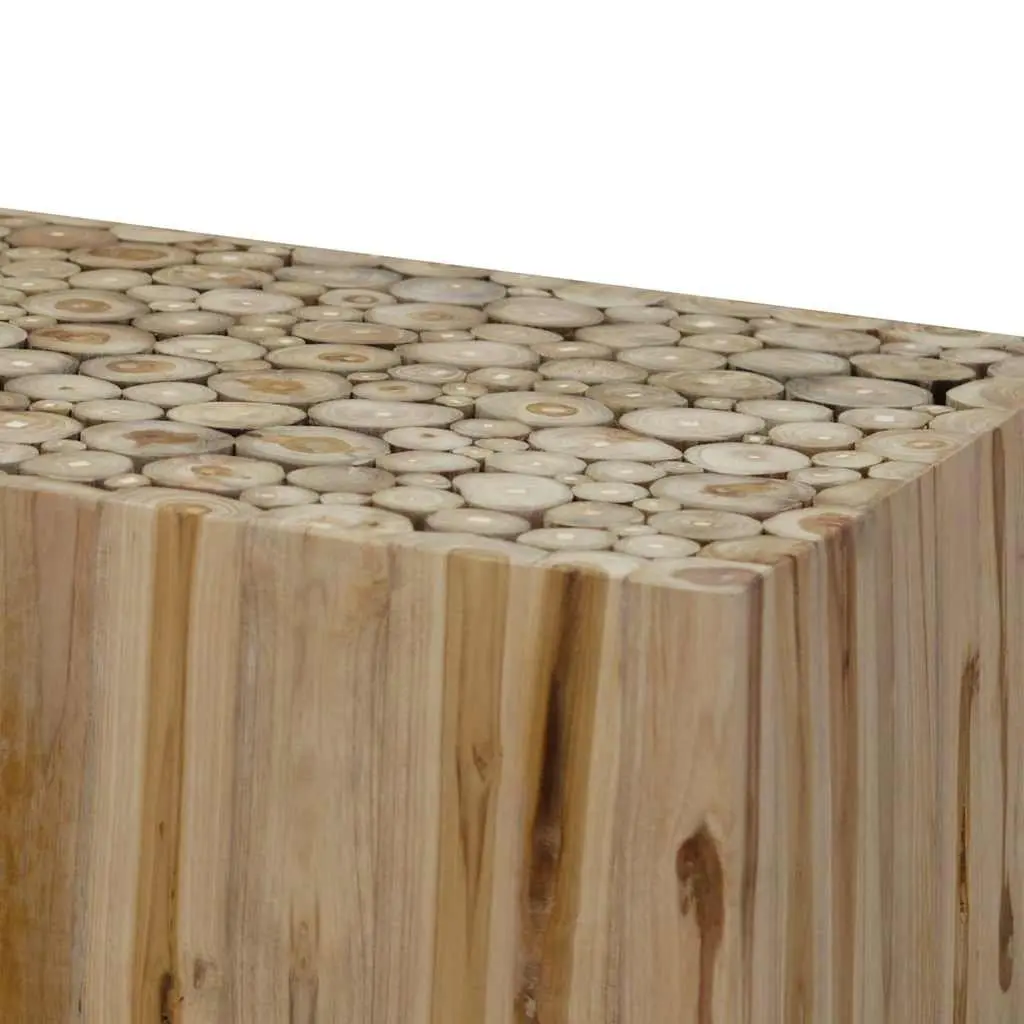 Brown Wood Teak Style Coffee Table for Living Spaces
