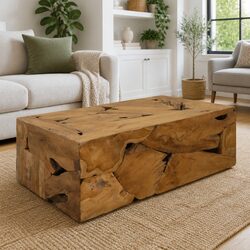Handmade Brown Coffee Table 90x50x30 cm for Living Rooms