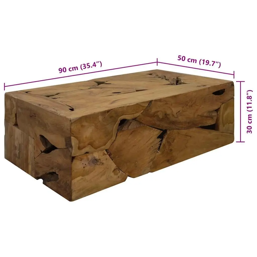Coffee Table Brown 90x50x30 cm Handmade Living Room Furniture