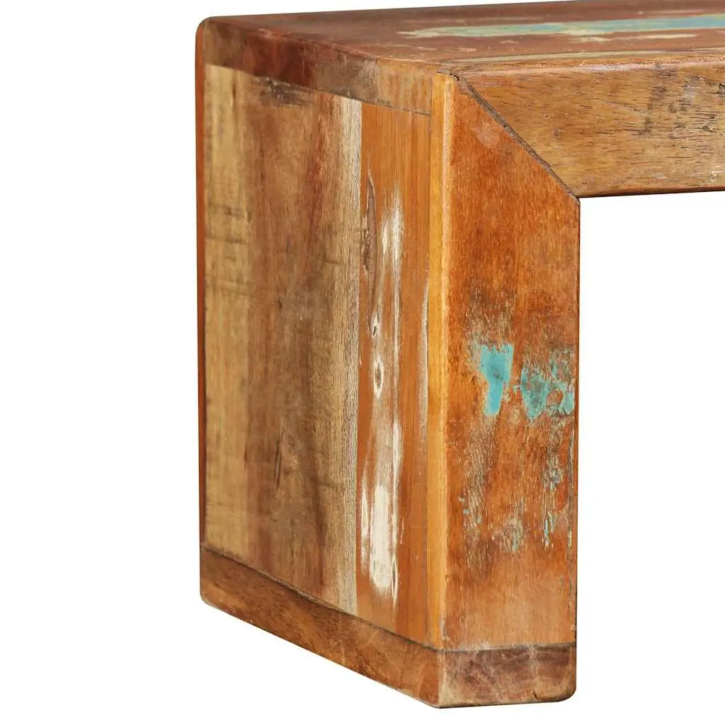 TV Stand Stackable Two-Tier Brown Solid Reclaimed Wood Storage Cabinet