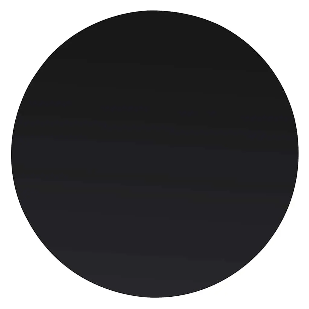 Round Black Tempered Glass Table Top 400mm for Dining Coffee and Garden Use