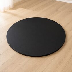 Round Black Tempered Glass Table Top 500mm