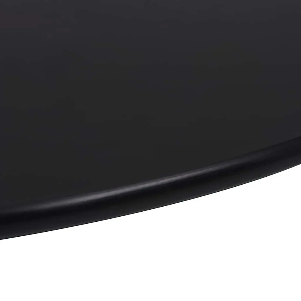 Round Tempered Glass Table Top Black 500mm
