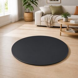 Black Tempered Glass Round Table Top 700mm