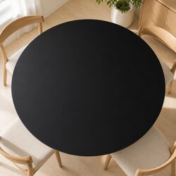 Black Tempered Glass Round Table Top 700mm
