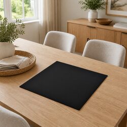 Square Black Tempered Glass Table Top 700x700mm