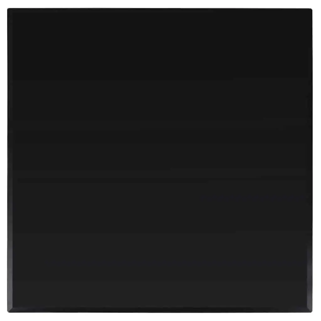 Square Black Tempered Glass Table Top 700x700mm for Dining Coffee Garden Use