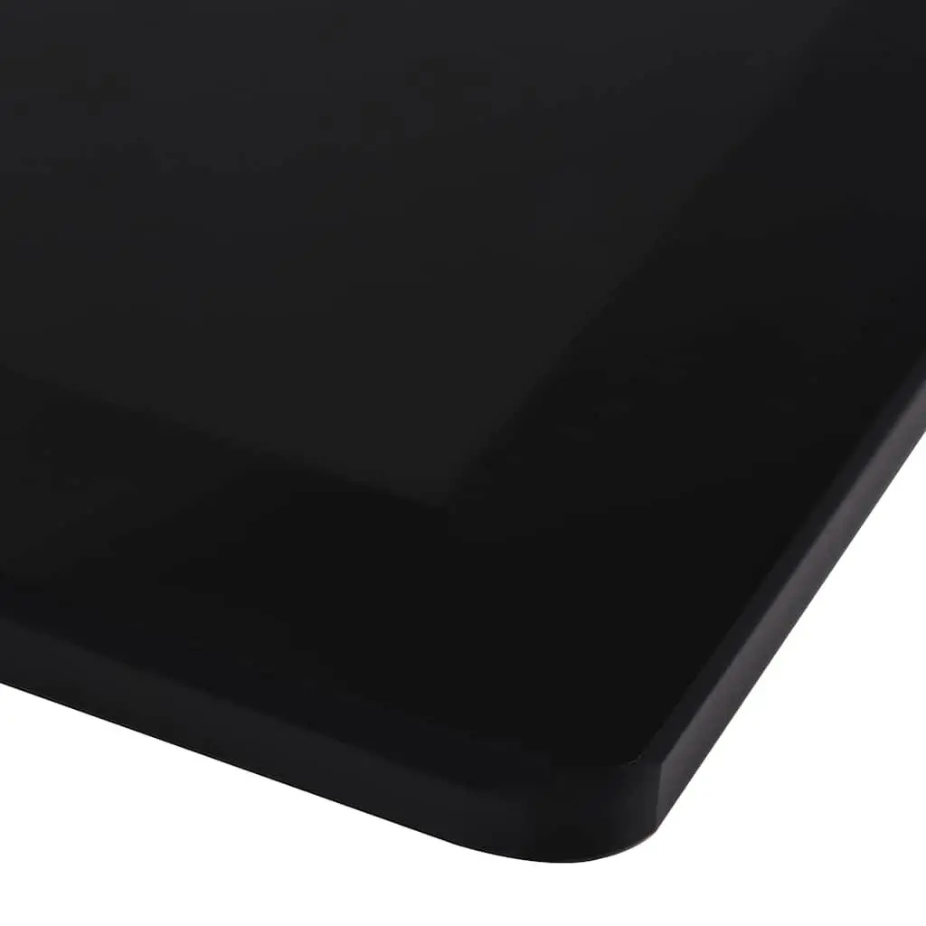 Square Black Tempered Glass Table Top 700x700mm for Dining Coffee Garden Use