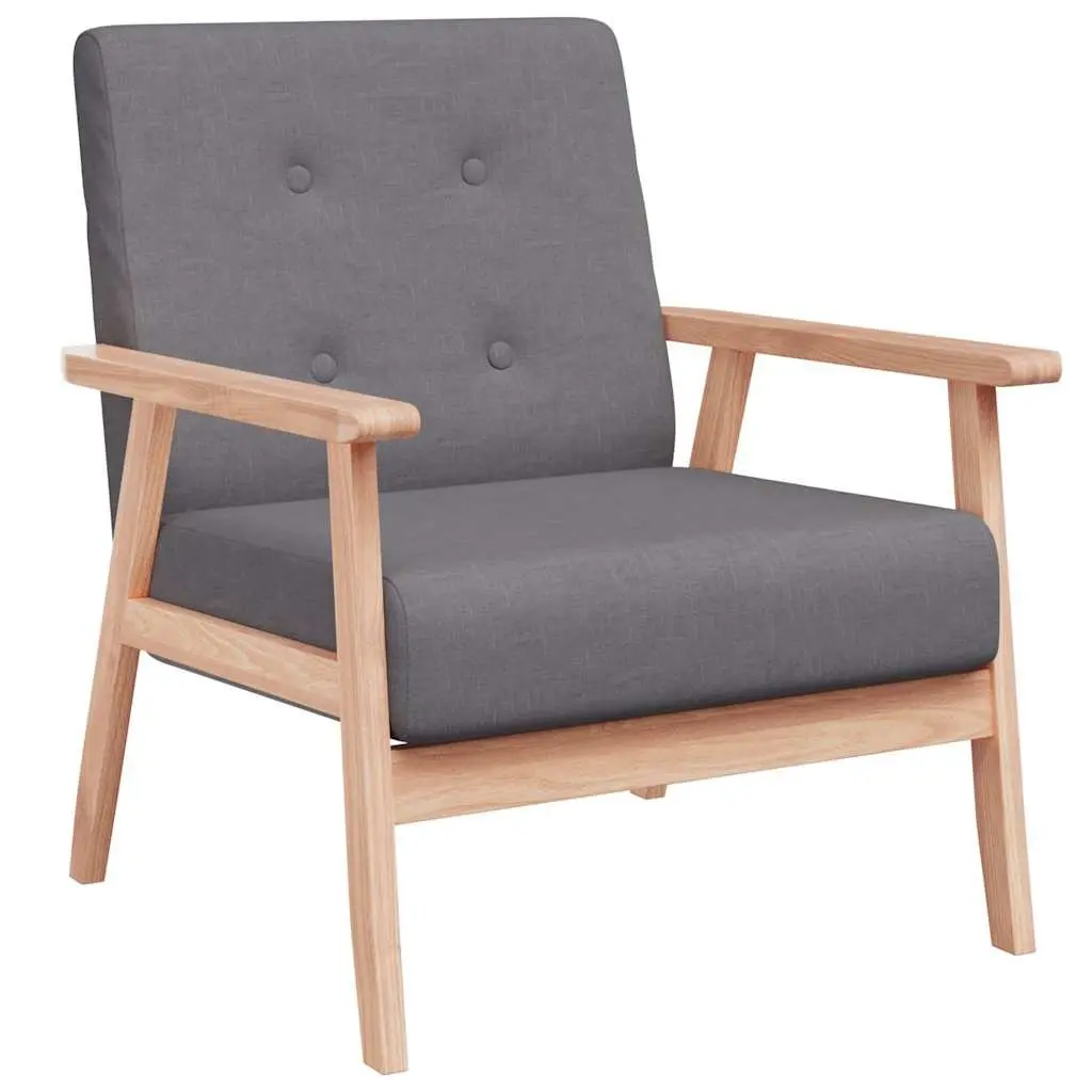 Dark Grey Fabric Armchair for Living Spaces