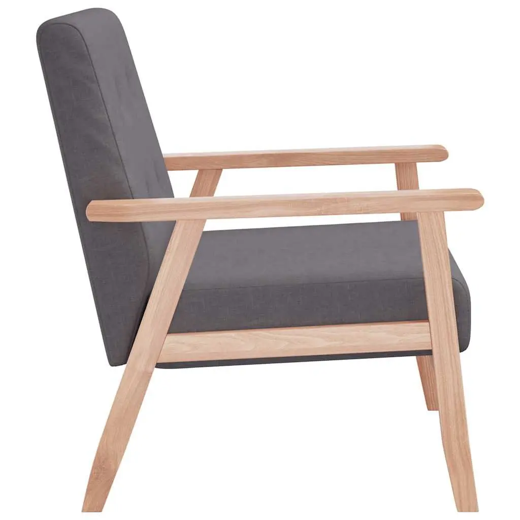 Dark Grey Fabric Armchair for Living Spaces
