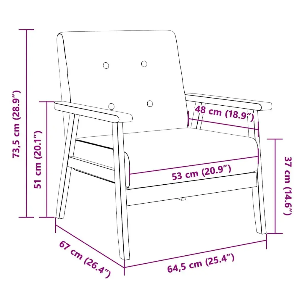 Dark Grey Fabric Armchair for Living Spaces