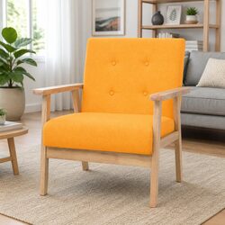 Yellow Fabric Armchair for Cozy Living Spaces