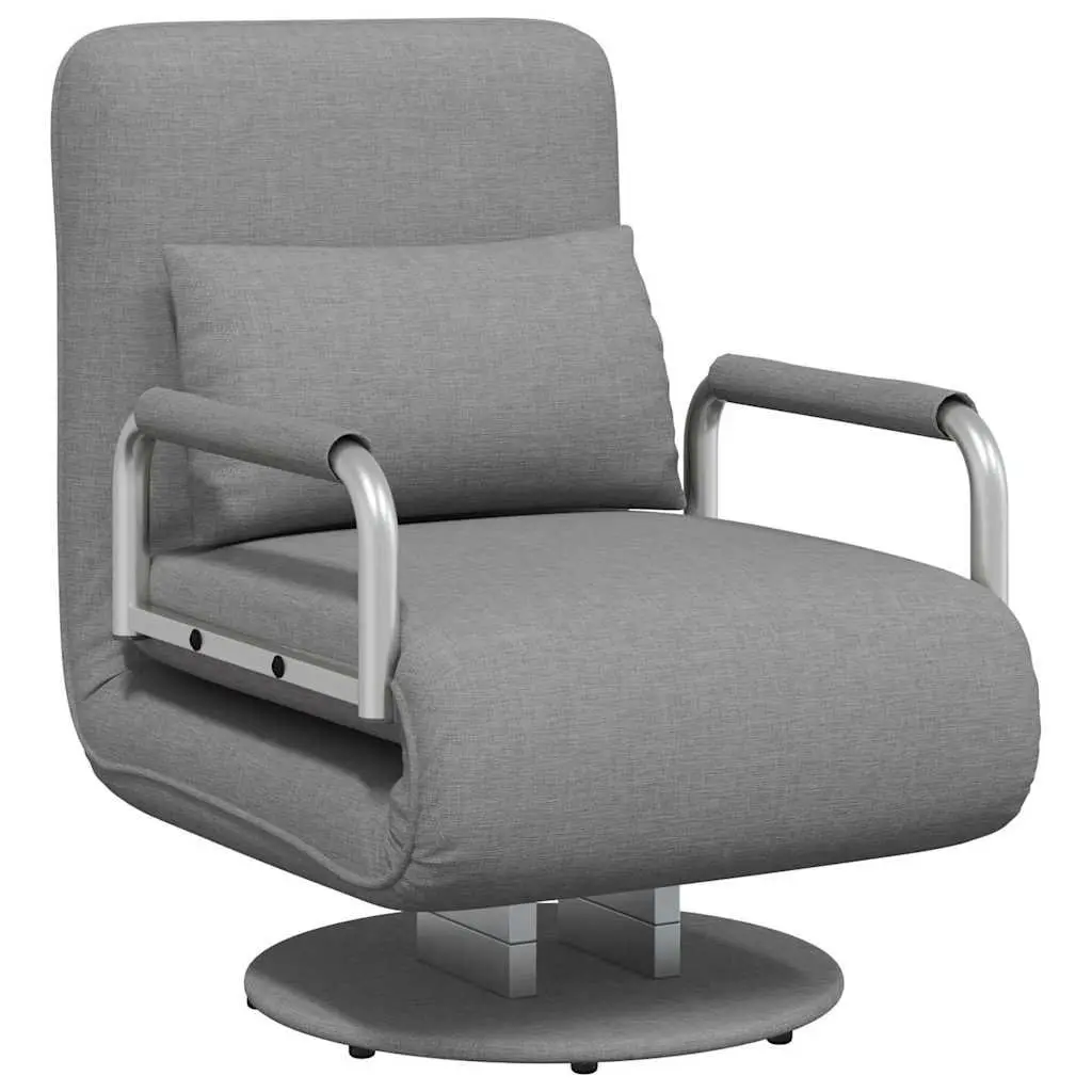 Grey Fabric Reclining Convertible Sofa Bed Swivel Chair Chaise Lounge