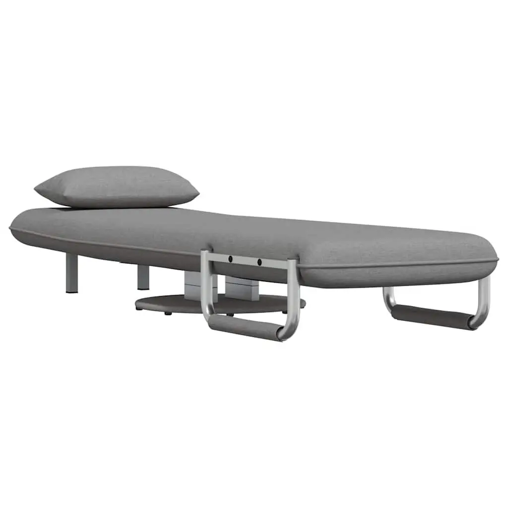 Grey Fabric Reclining Convertible Sofa Bed Swivel Chair Chaise Lounge