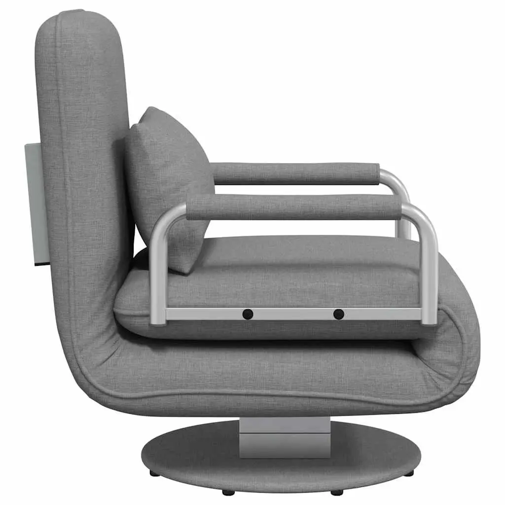 Grey Fabric Reclining Convertible Sofa Bed Swivel Chair Chaise Lounge