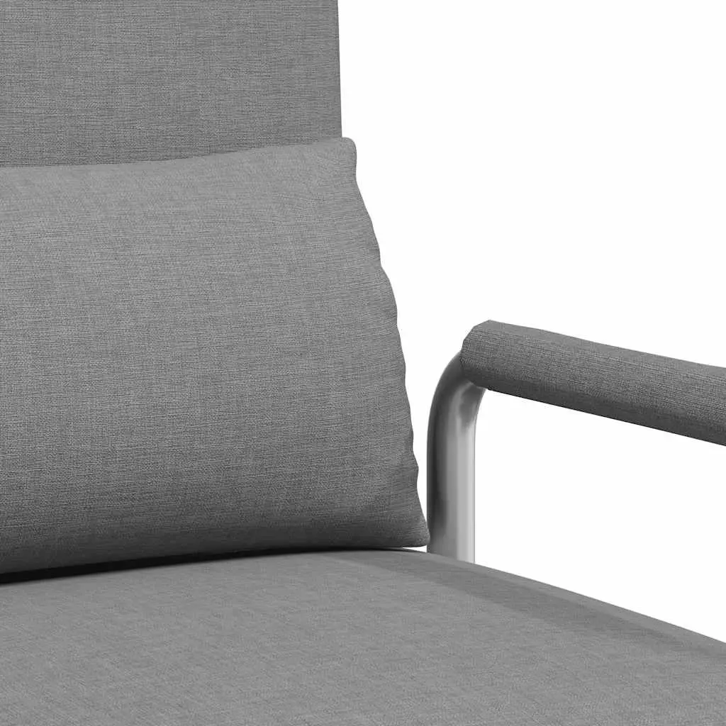 Grey Fabric Reclining Convertible Sofa Bed Swivel Chair Chaise Lounge