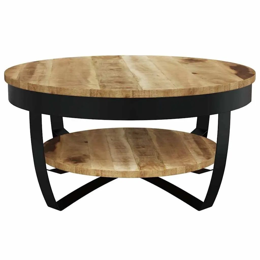 65cm Solid Mango Wood Coffee Table with Vintage Style
