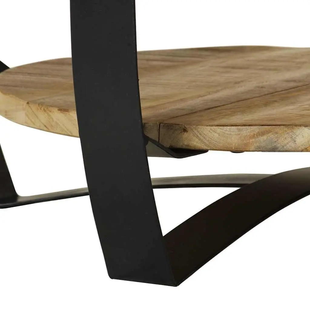 65cm Solid Mango Wood Coffee Table with Vintage Style