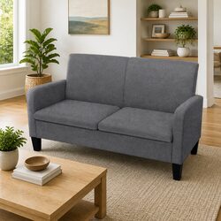Compact 2-Seater Grey Sofa for Cozy Living Spaces