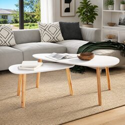 Scandinavian Style 2-Piece Coffee Table Set