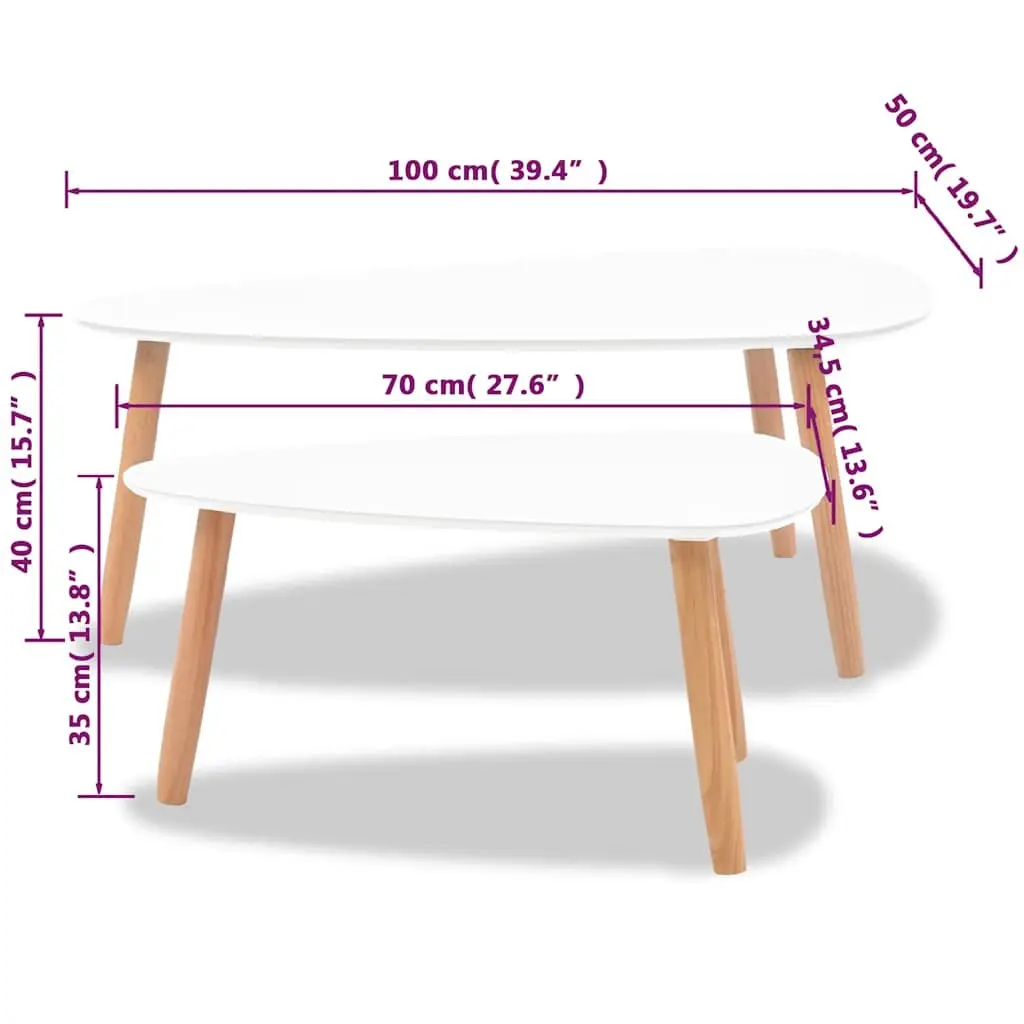 Scandinavian Style 2-Piece Coffee Table Set