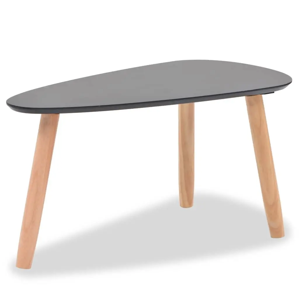 Coffee Table Set 2 Pieces Scandinavian Style Living Room Accent Furniture Black