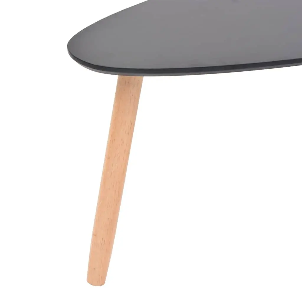 Coffee Table Set 2 Pieces Scandinavian Style Living Room Accent Furniture Black