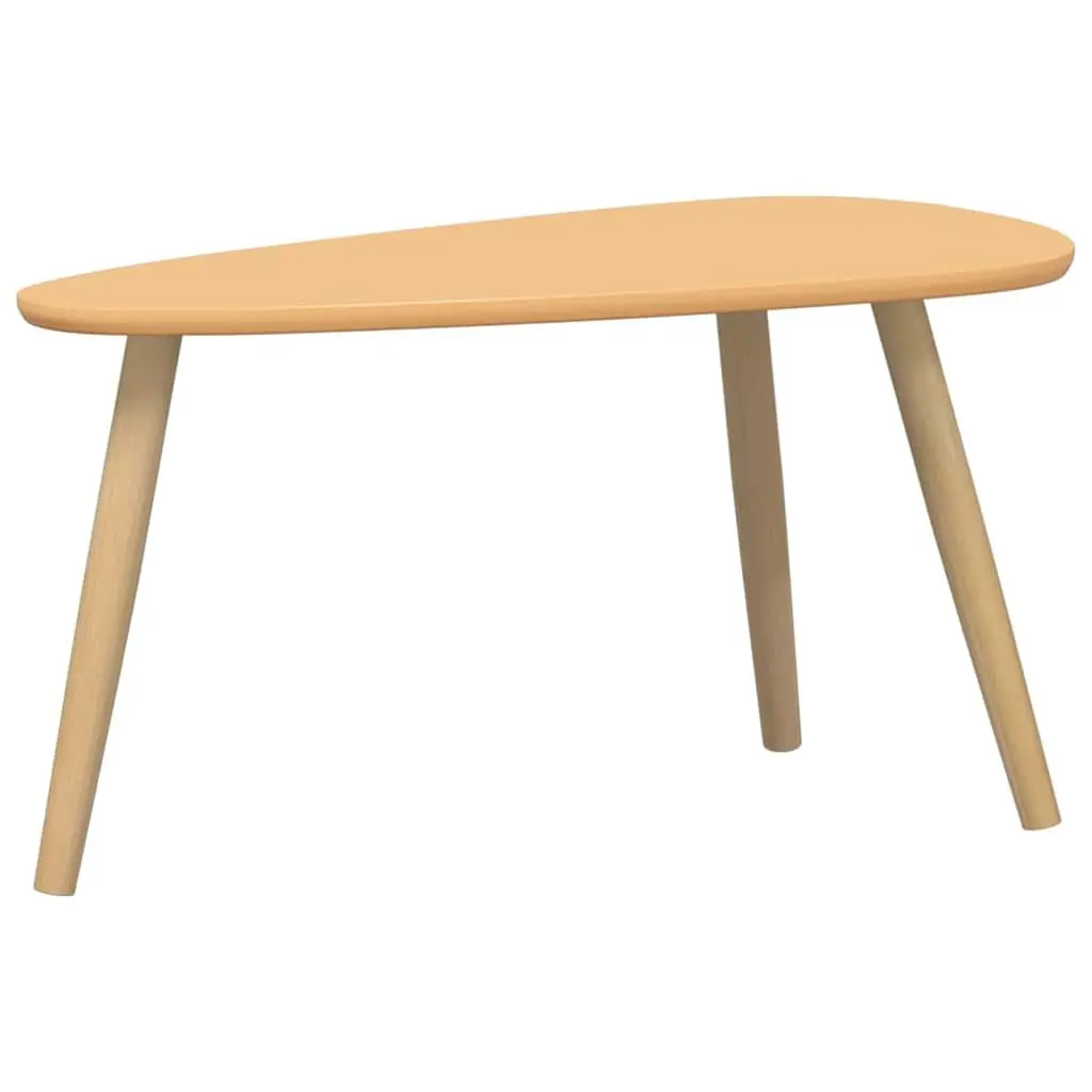 Brown Solid Pinewood Coffee Table Set of 2
