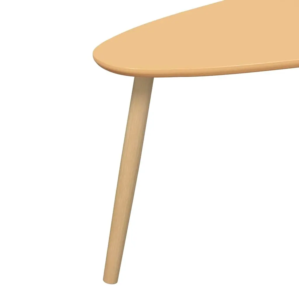 Brown Solid Pinewood Coffee Table Set of 2