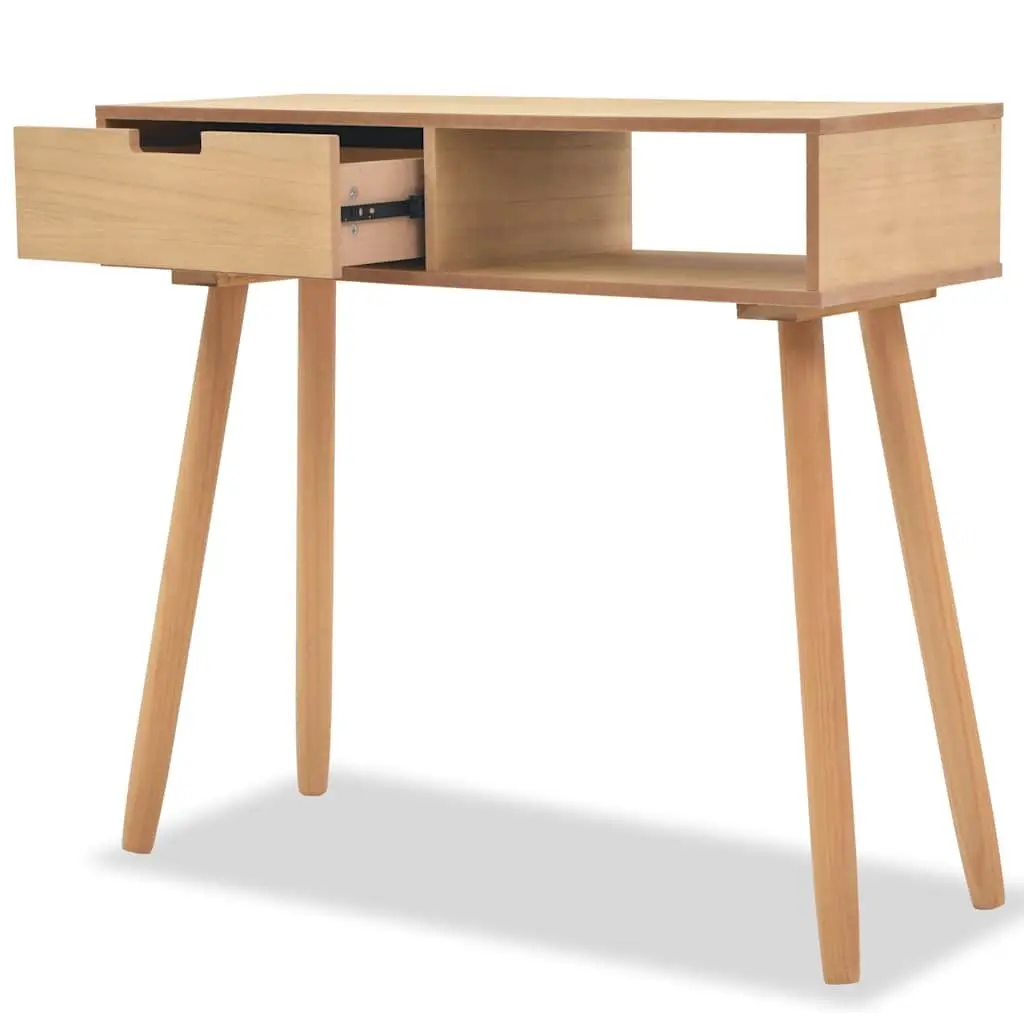 Console Table Solid Pinewood End Table Living Room Accent Furniture Brown