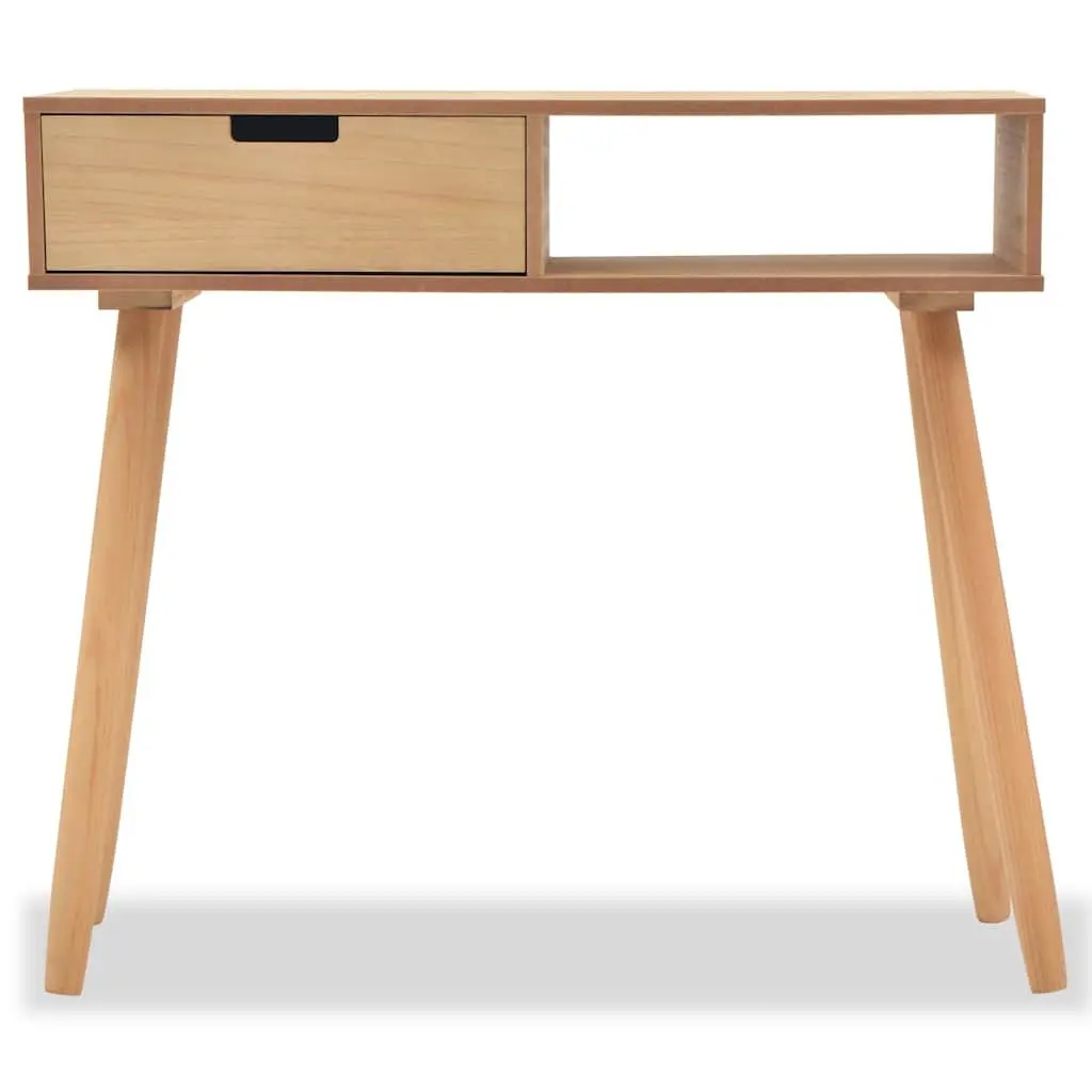 Console Table Solid Pinewood End Table Living Room Accent Furniture Brown