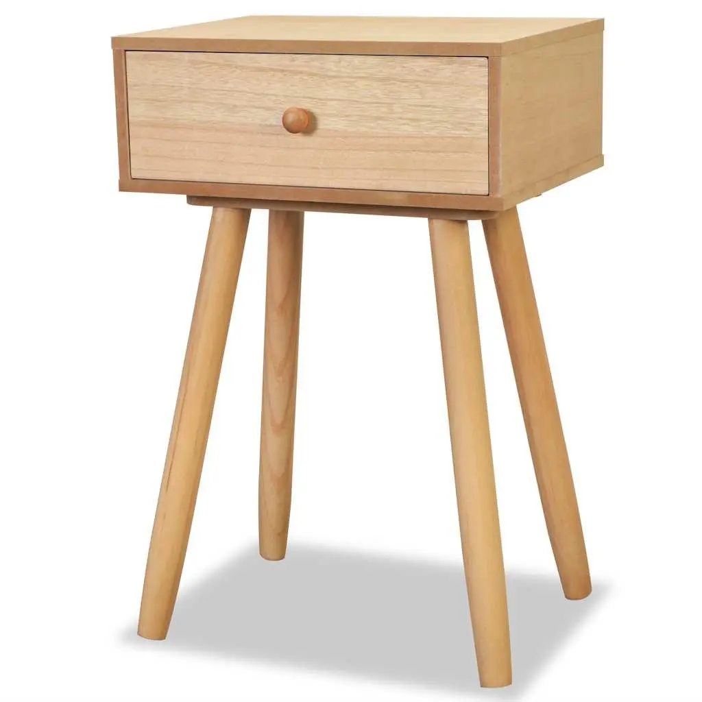 Bedside Tables 2 pcs Solid Pinewood Retro Nightstand Brown 40x30x61 cm Drawer