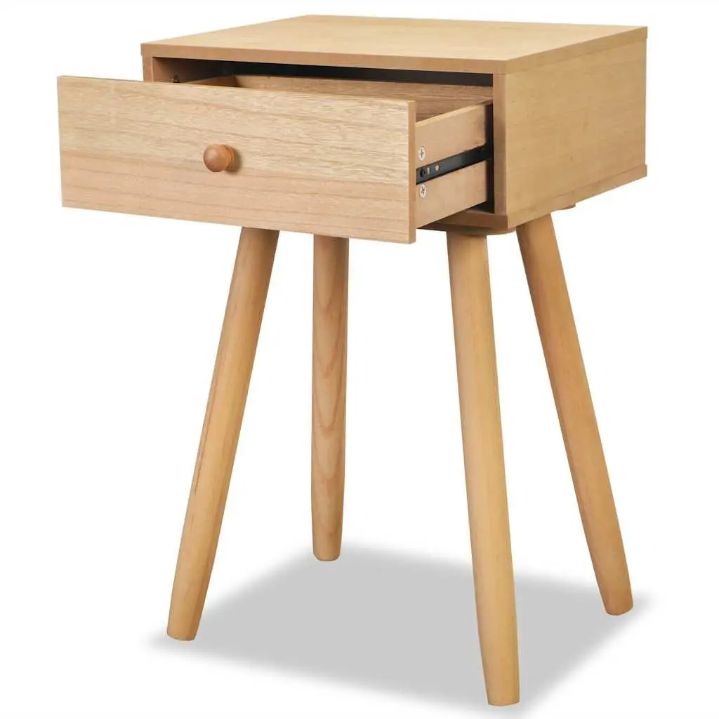 Bedside Tables 2 pcs Solid Pinewood Retro Nightstand Brown 40x30x61 cm Drawer