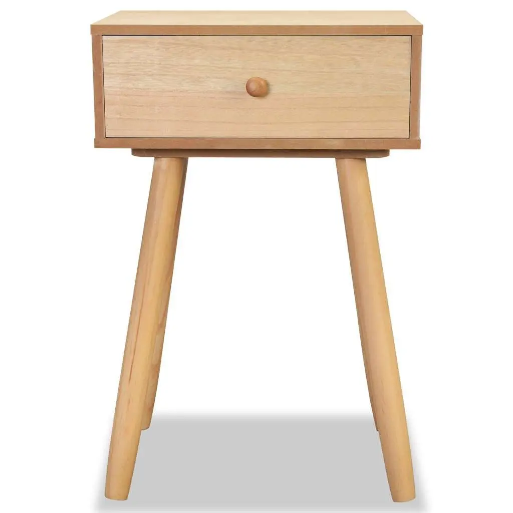 Bedside Tables 2 pcs Solid Pinewood Retro Nightstand Brown 40x30x61 cm Drawer