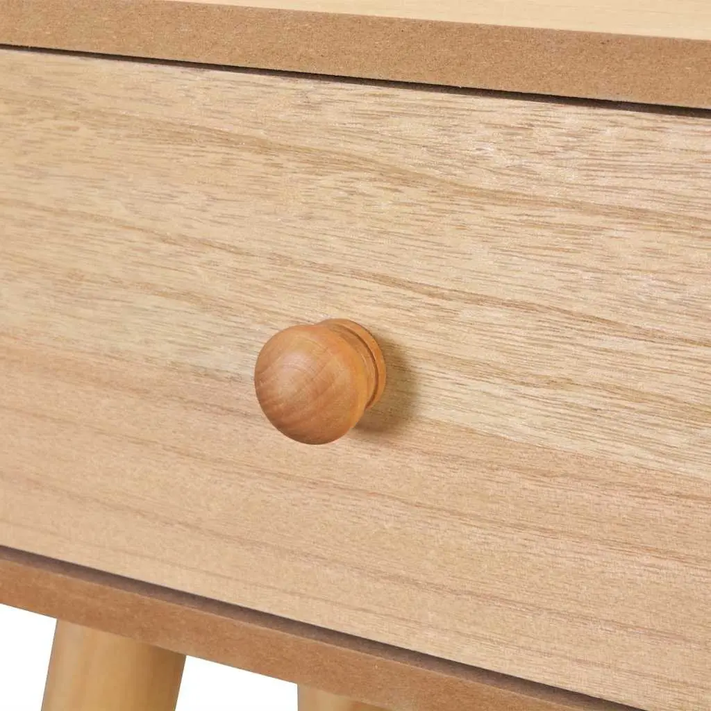 Bedside Tables 2 pcs Solid Pinewood Retro Nightstand Brown 40x30x61 cm Drawer