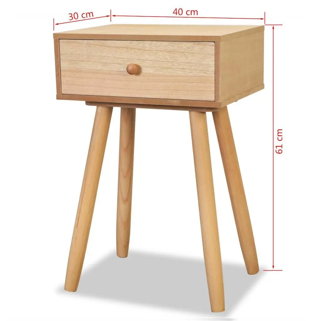 Bedside Tables 2 pcs Solid Pinewood Retro Nightstand Brown 40x30x61 cm Drawer