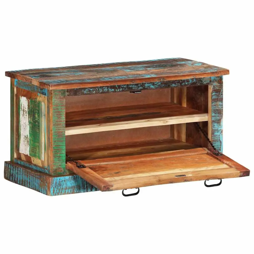 Reclaimed Wood Shoe Storage Bench for Entryway