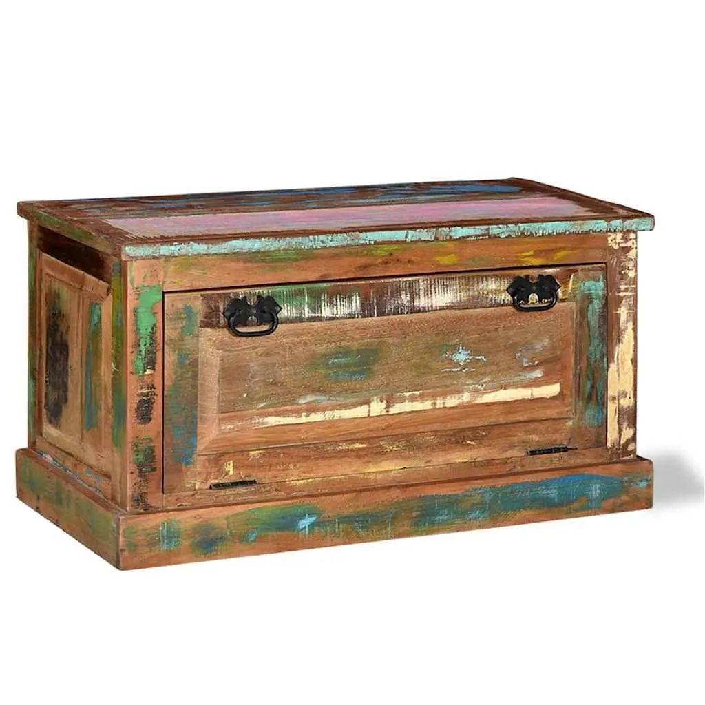 Reclaimed Wood Shoe Storage Bench for Entryway