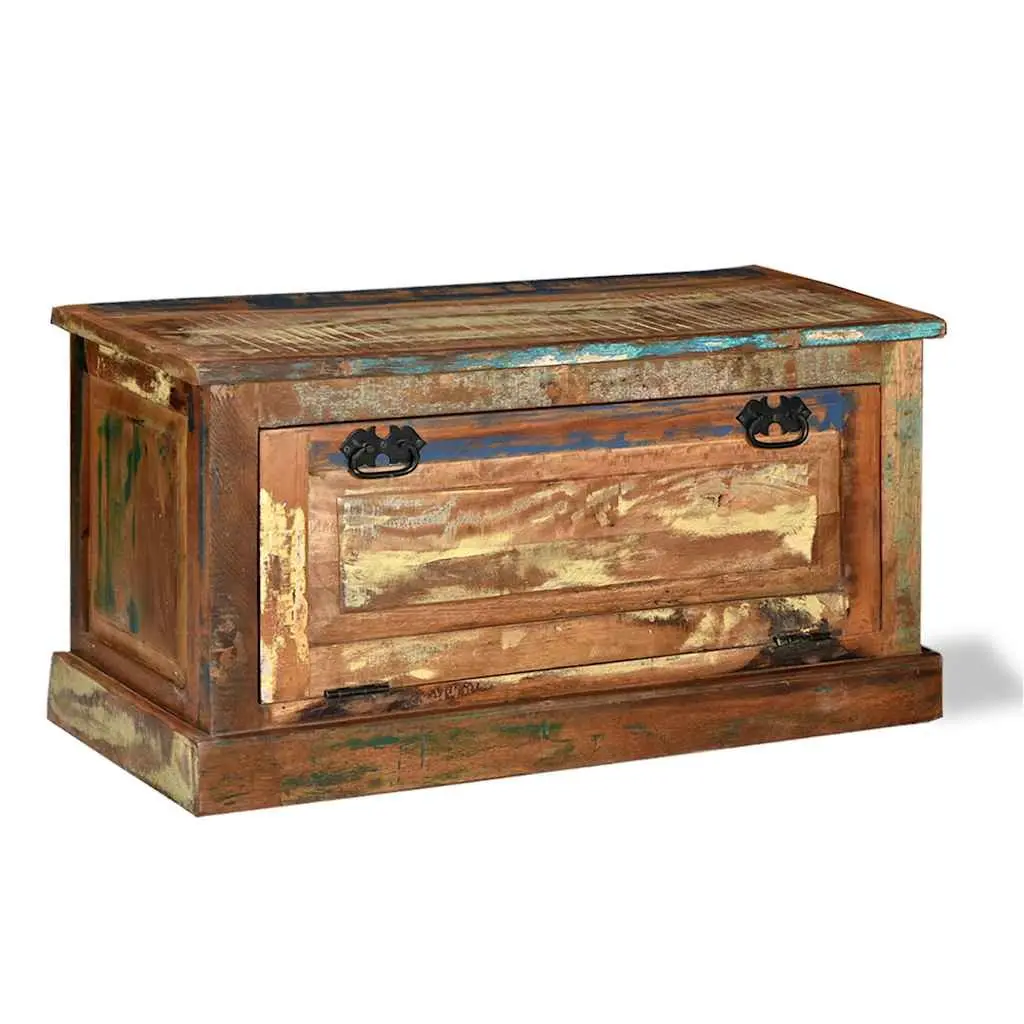 Reclaimed Wood Shoe Storage Bench for Entryway