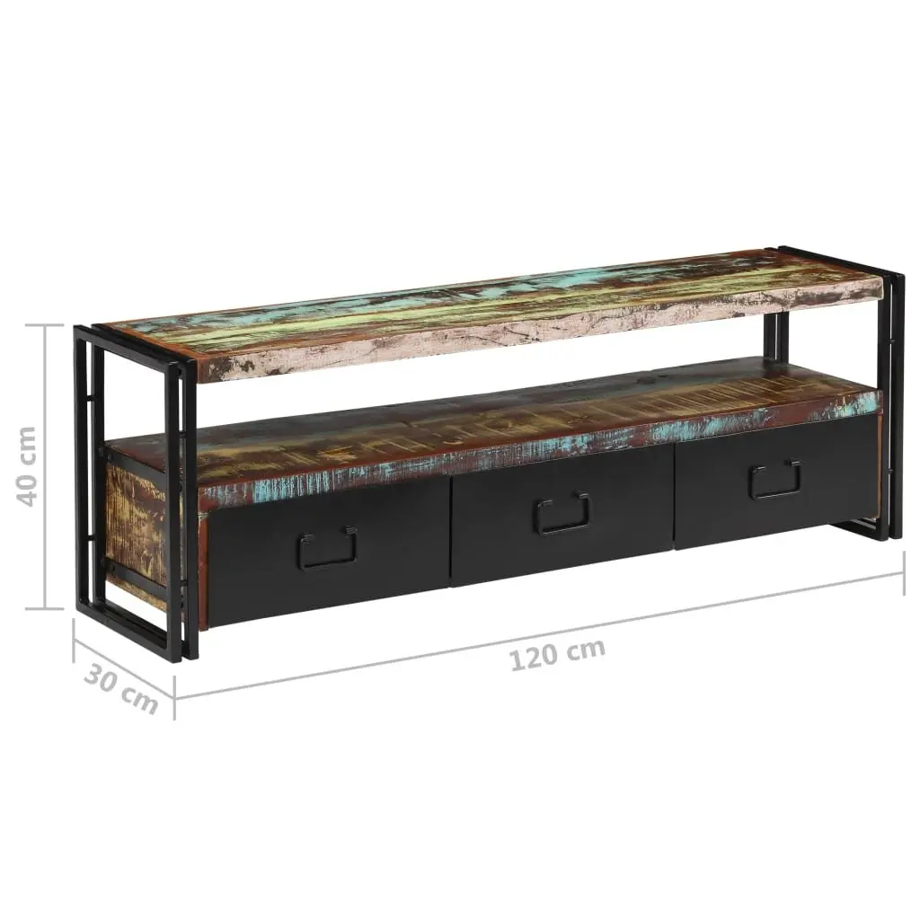 TV Cabinet Industrial Style Antique 120 x 30 x 40 cm Solid Reclaimed Wood