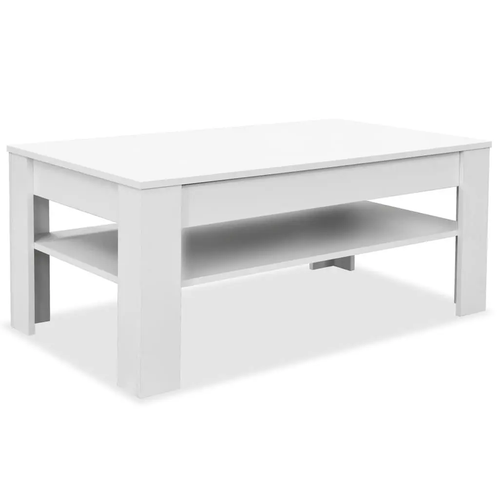White Coffee Table with Storage for Living Room
