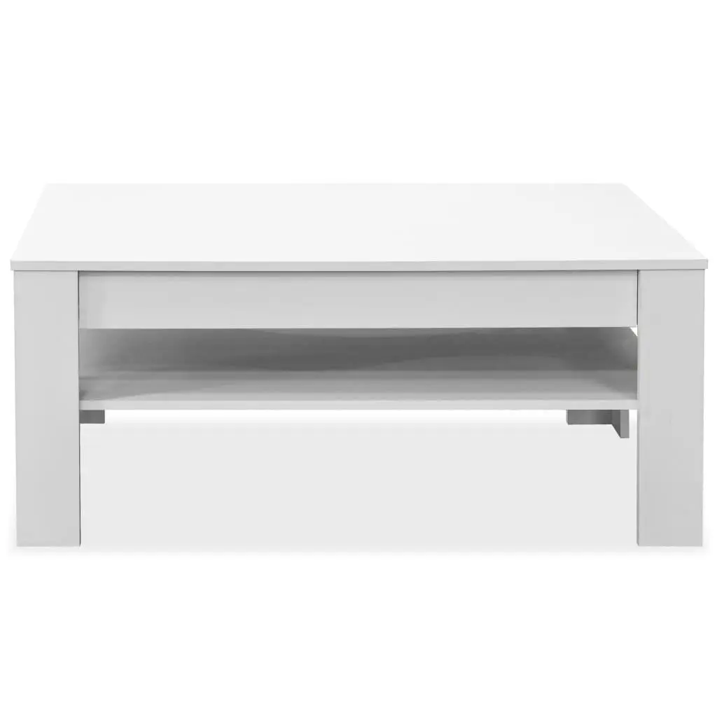 White Coffee Table with Storage for Living Room