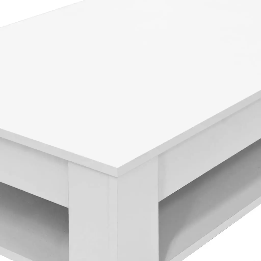White Coffee Table with Storage for Living Room