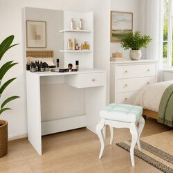 Modern White Dressing Table with Storage for Bedrooms