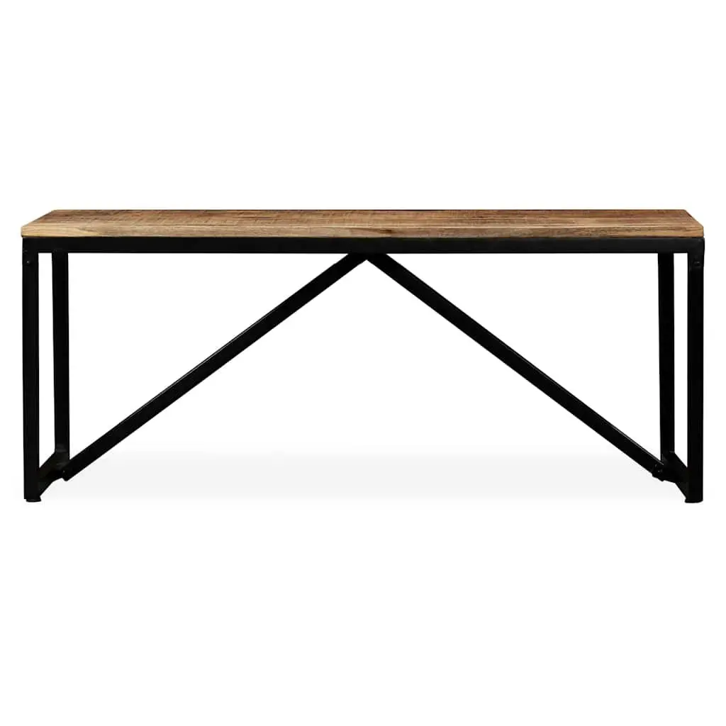 Solid Mango Wood Bench Industrial Hall Storage Entryway Furniture Brown