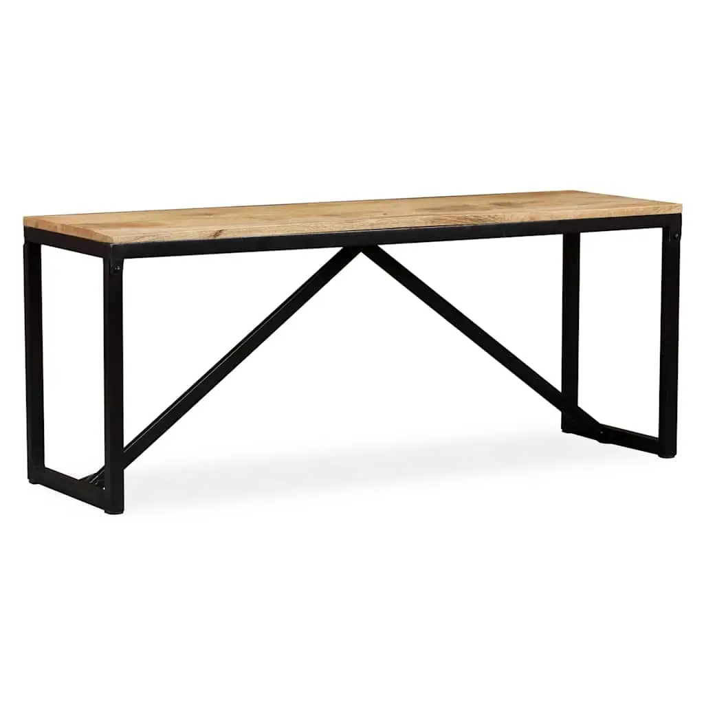 Solid Mango Wood Bench Industrial Hall Storage Entryway Furniture Brown